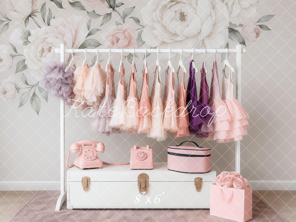 Kate Birthday Floral Pastel Dress Rack Backdrop Designed by Patty Robert - Image 3