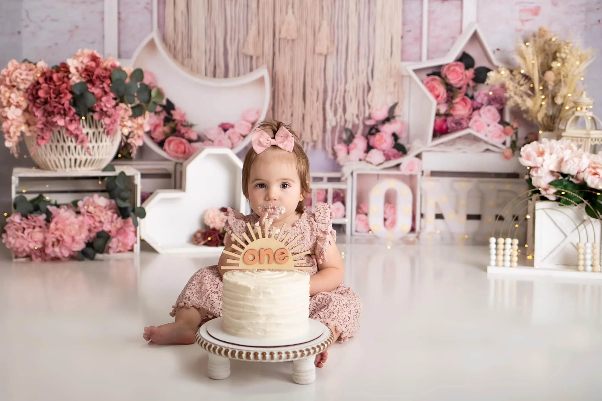 Kate Birthday Flower Boho Cake Smash Backdrop Designed by Emetselch - Image 3