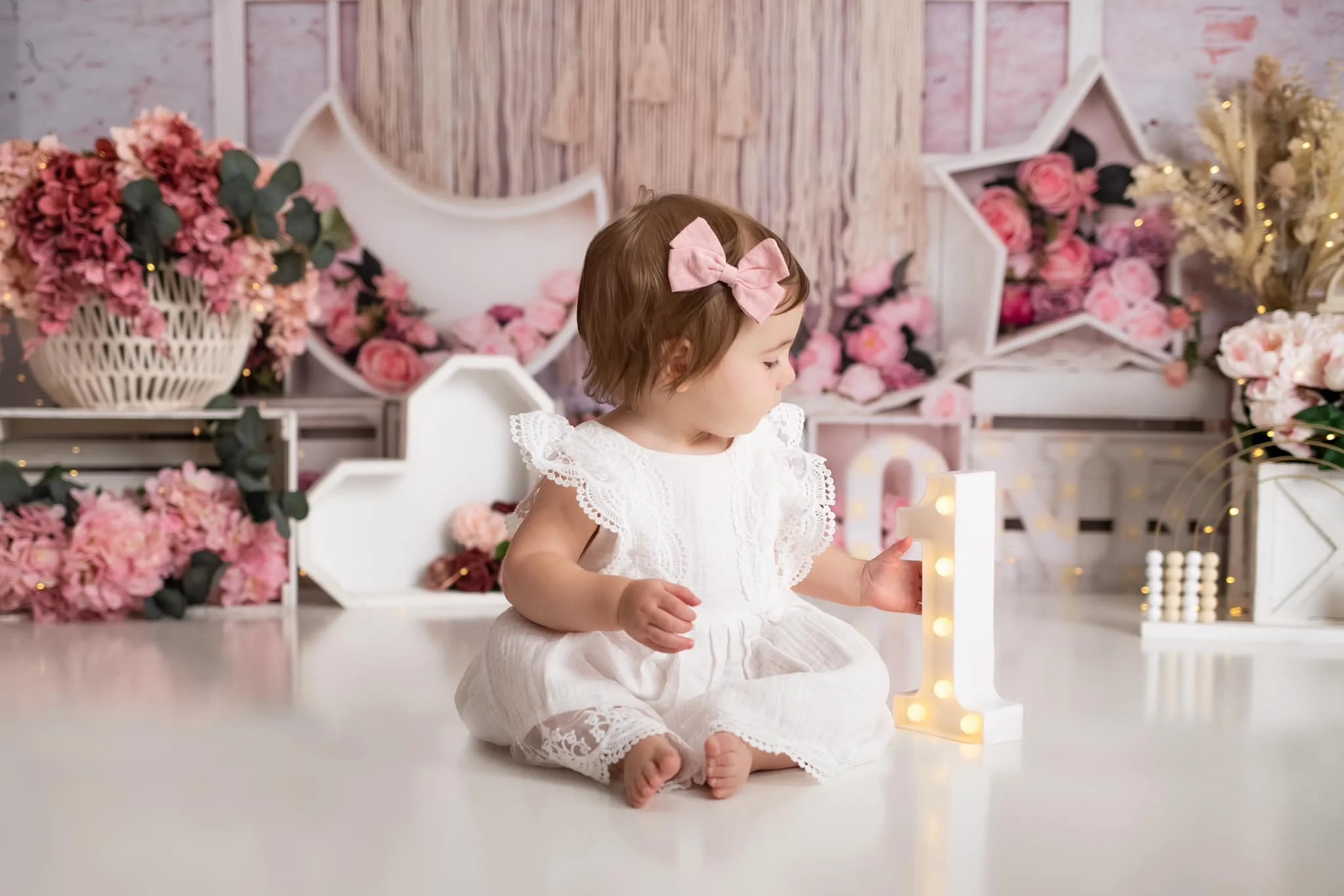 Kate Birthday Flower Boho Cake Smash Backdrop Designed by Emetselch - Image 4