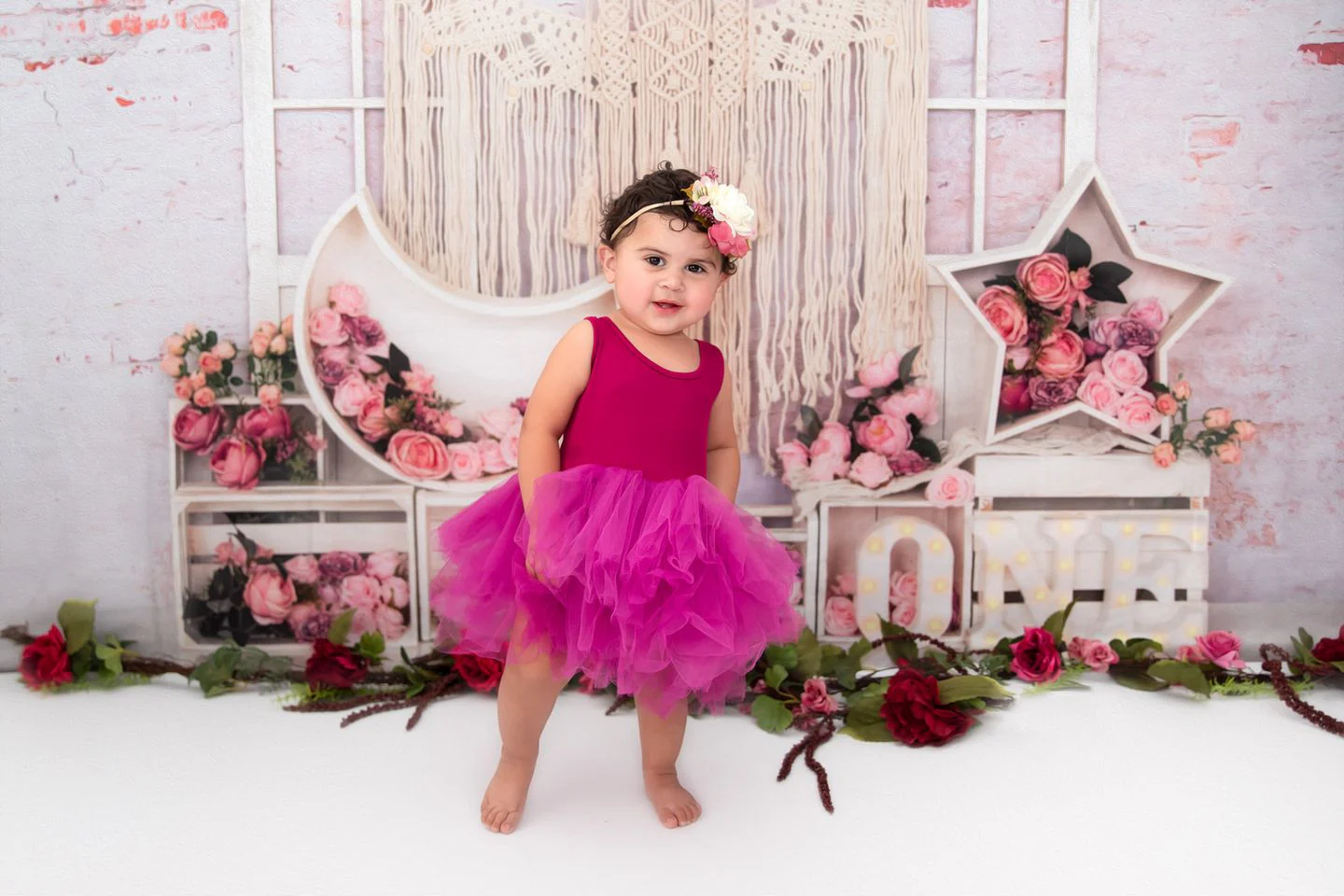 Kate Birthday Flower Boho Cake Smash Backdrop Designed by Emetselch - Image 5