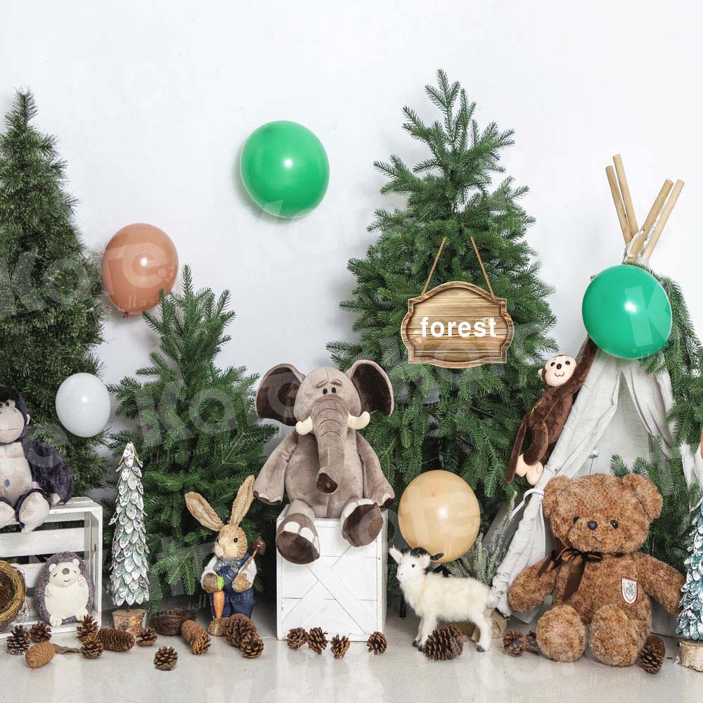 Kate Birthday Forest Wild Animal Backdrop Designed by Uta Mueller Photography - Image 2