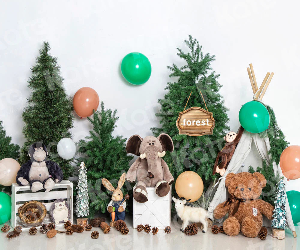 Kate Birthday Forest Wild Animal Backdrop Designed by Uta Mueller Photography - Image 3