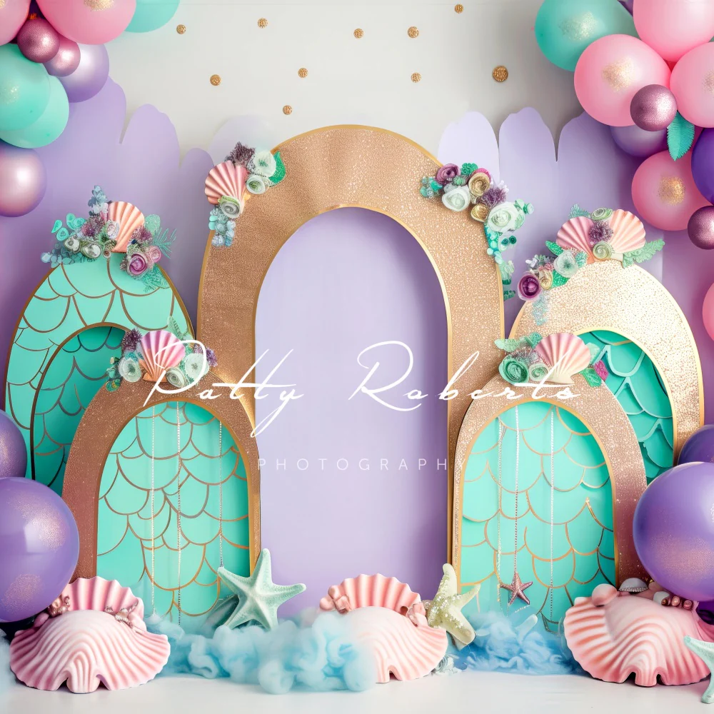 Kate Birthday Mermaid Colorful Balloon Arch Backdrop Designed by Patty Robert - Image 5