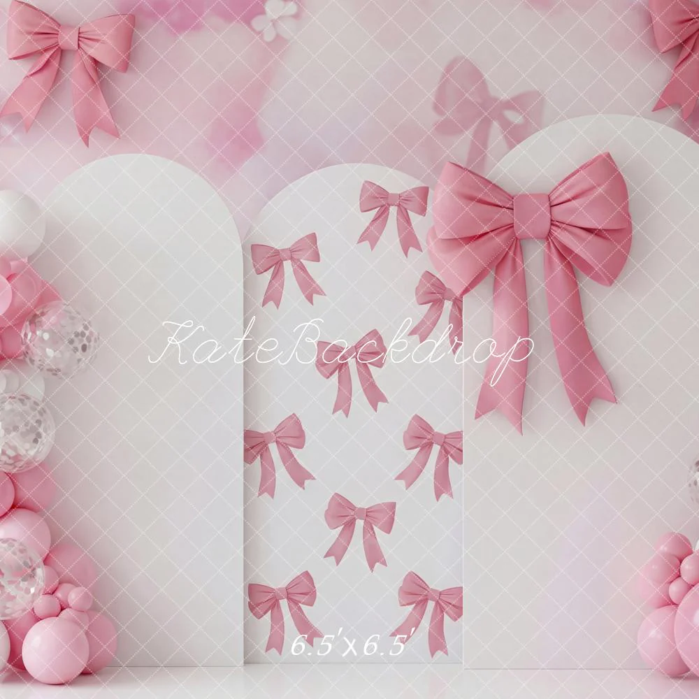 Kate Birthday Pink Bows Balloons Arch Backdrop Designed by Patty Robert - Image 3