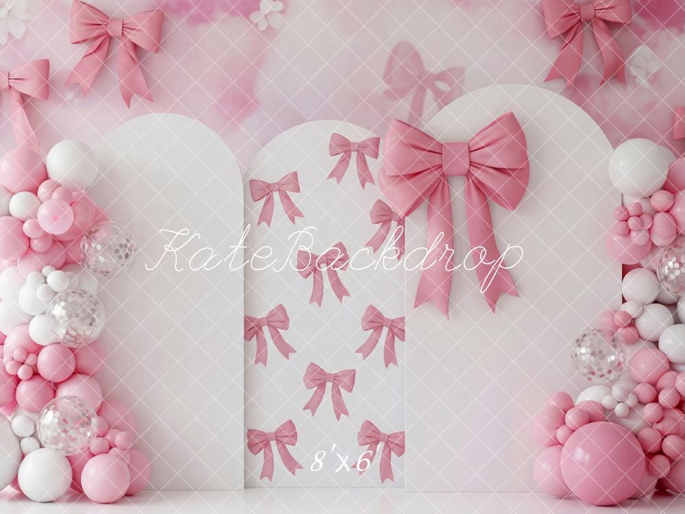 Kate Birthday Pink Bows Balloons Arch Backdrop Designed by Patty Robert - Image 6
