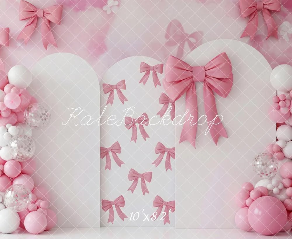 Kate Birthday Pink Bows Balloons Arch Backdrop Designed by Patty Robert - Image 7