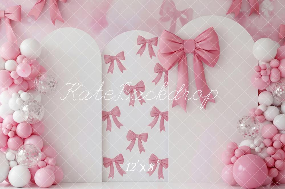Kate Birthday Pink Bows Balloons Arch Backdrop Designed by Patty Robert - Image 8