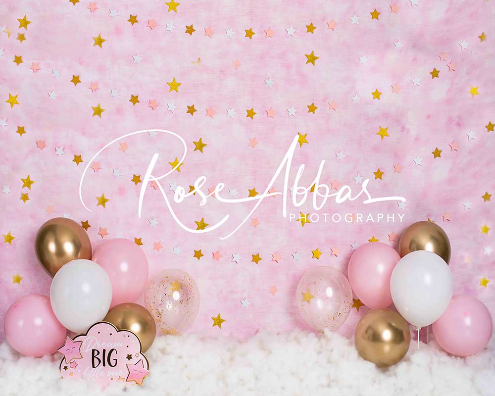 Kate Birthday Pink Dream Star Balloons Backdrop Designed By Rose Abbas - Image 2
