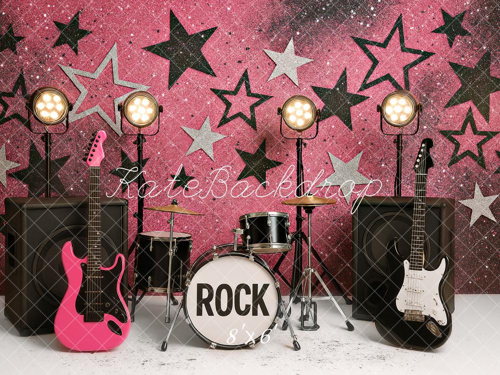 Kate Birthday Rock Star Guitars Pink Music Backdrop Designed by Ashley Paul - Image 3