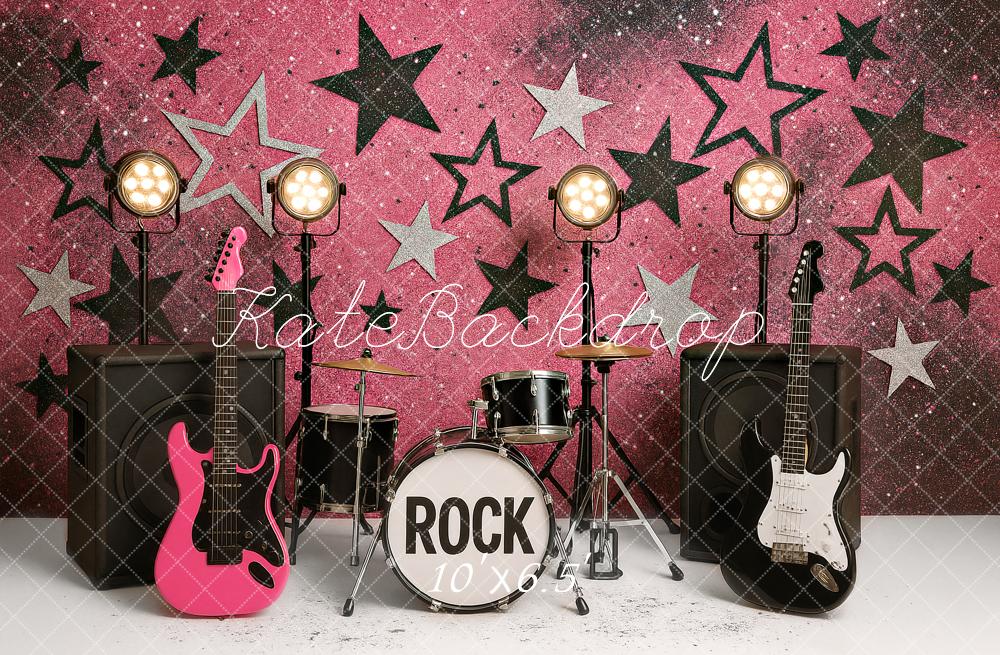 Kate Birthday Rock Star Guitars Pink Music Backdrop Designed by Ashley Paul - Image 4