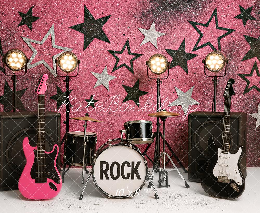 Kate Birthday Rock Star Guitars Pink Music Backdrop Designed by Ashley Paul - Image 5