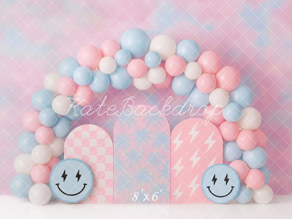 Kate Birthday Smiley Face Balloon Arch Backdrop Designed by Ashley Paul - Image 3