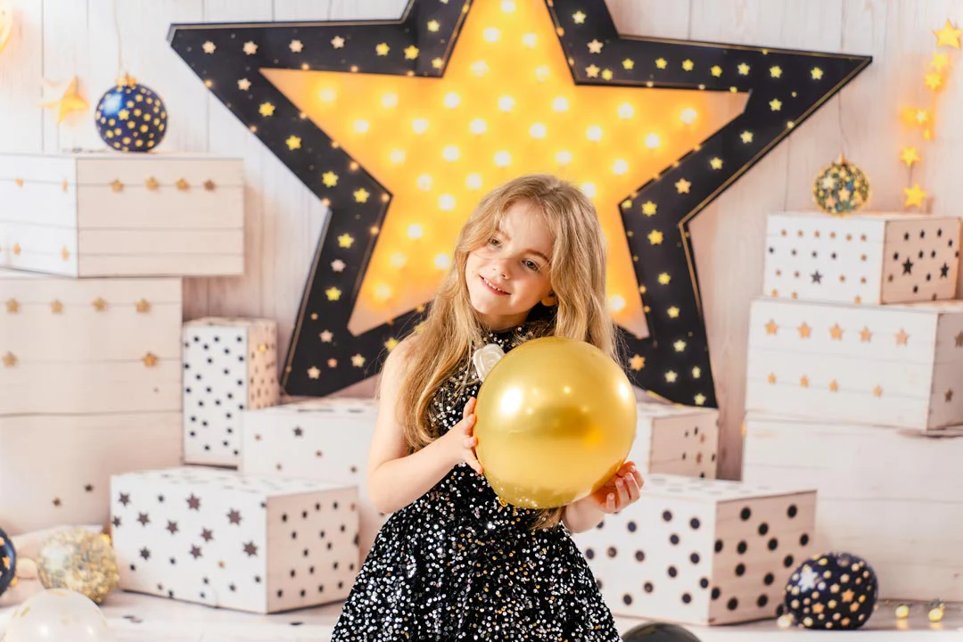 Kate Birthday Star Lights Gift Boxes Wall Backdrop Designed by Emetselch - Image 4