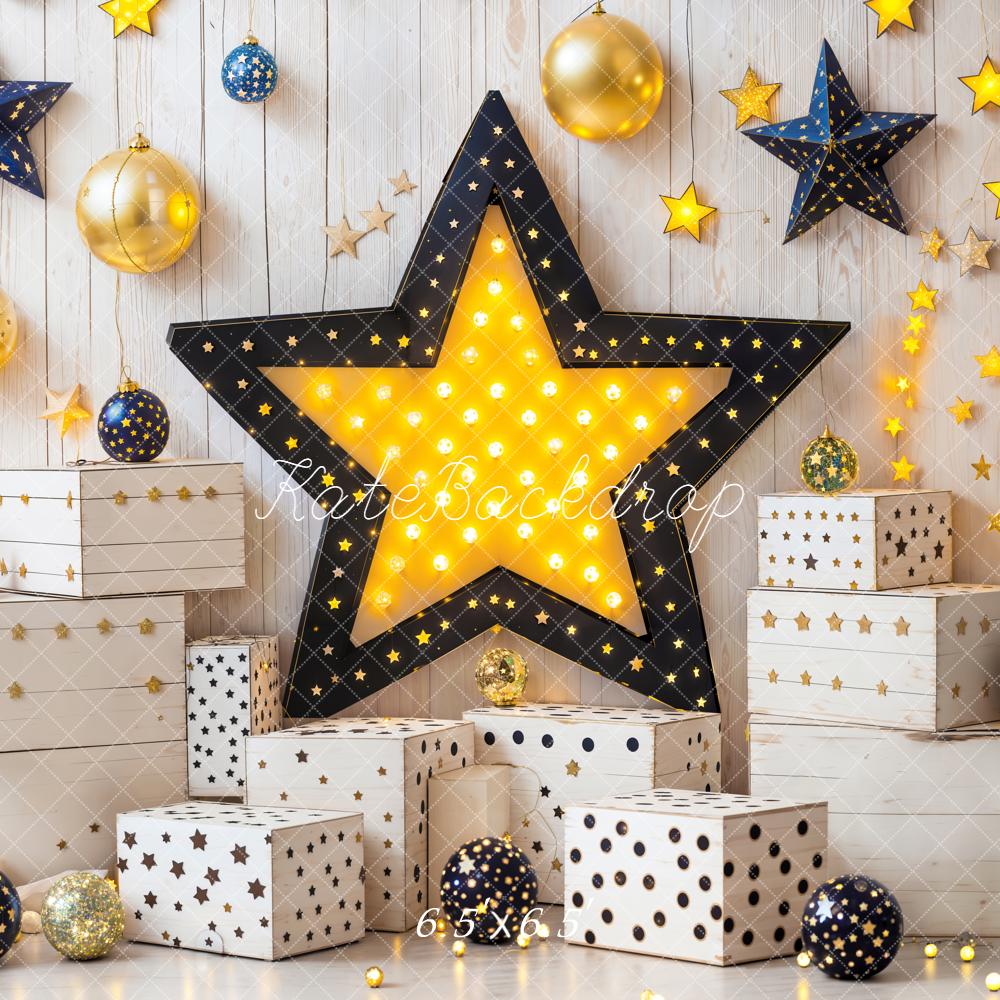 Kate Birthday Star Lights Gift Boxes Wall Backdrop Designed by Emetselch - Image 5