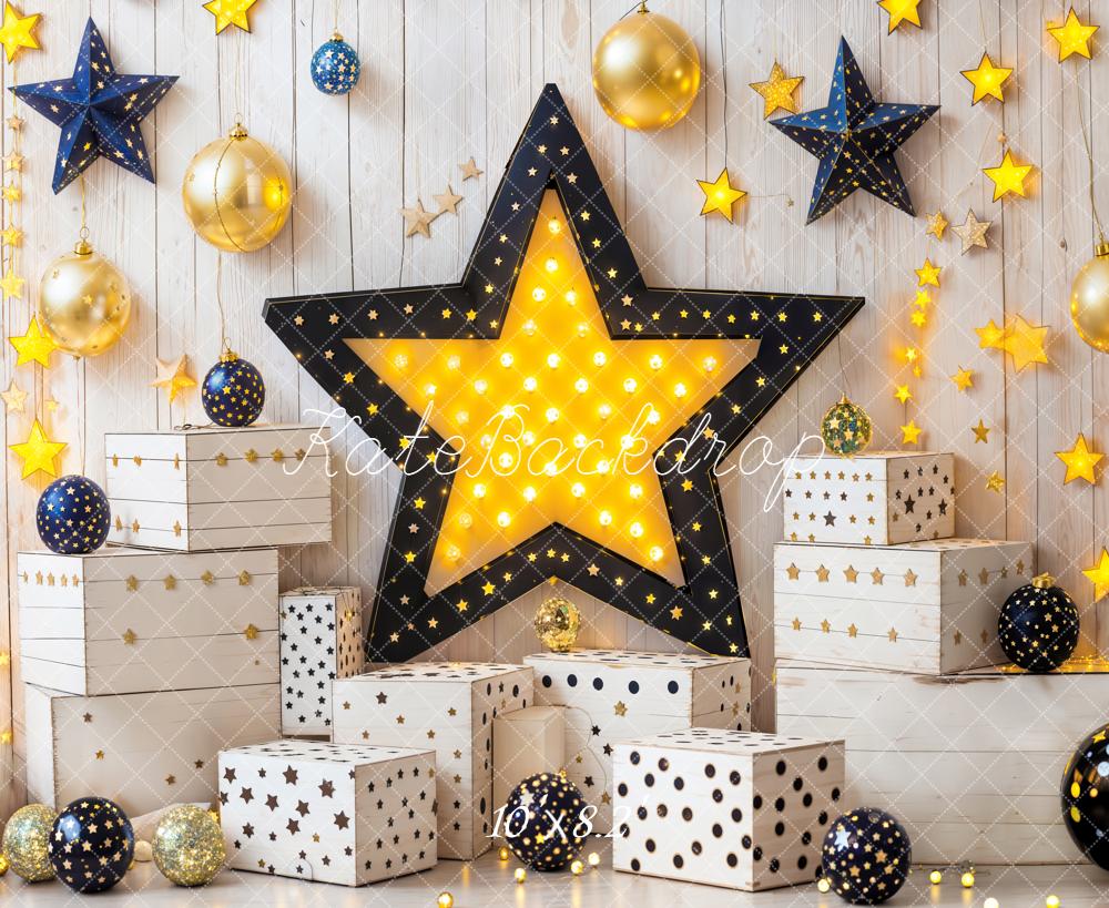 Kate Birthday Star Lights Gift Boxes Wall Backdrop Designed by Emetselch - Image 6