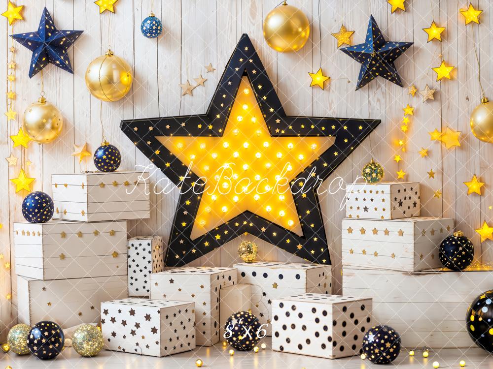 Kate Birthday Star Lights Gift Boxes Wall Backdrop Designed by Emetselch - Image 7