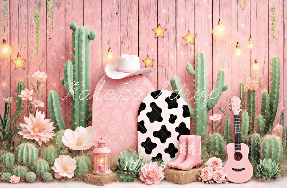Kate Birthday Western Cowgirl Cactus Pink Backdrop Designed by Ashley Paul - Image 6