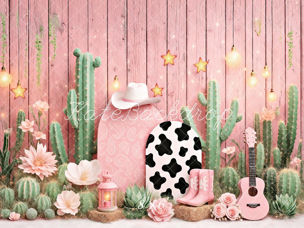 Kate Birthday Western Cowgirl Cactus Pink Backdrop Designed by Ashley Paul - Image 7