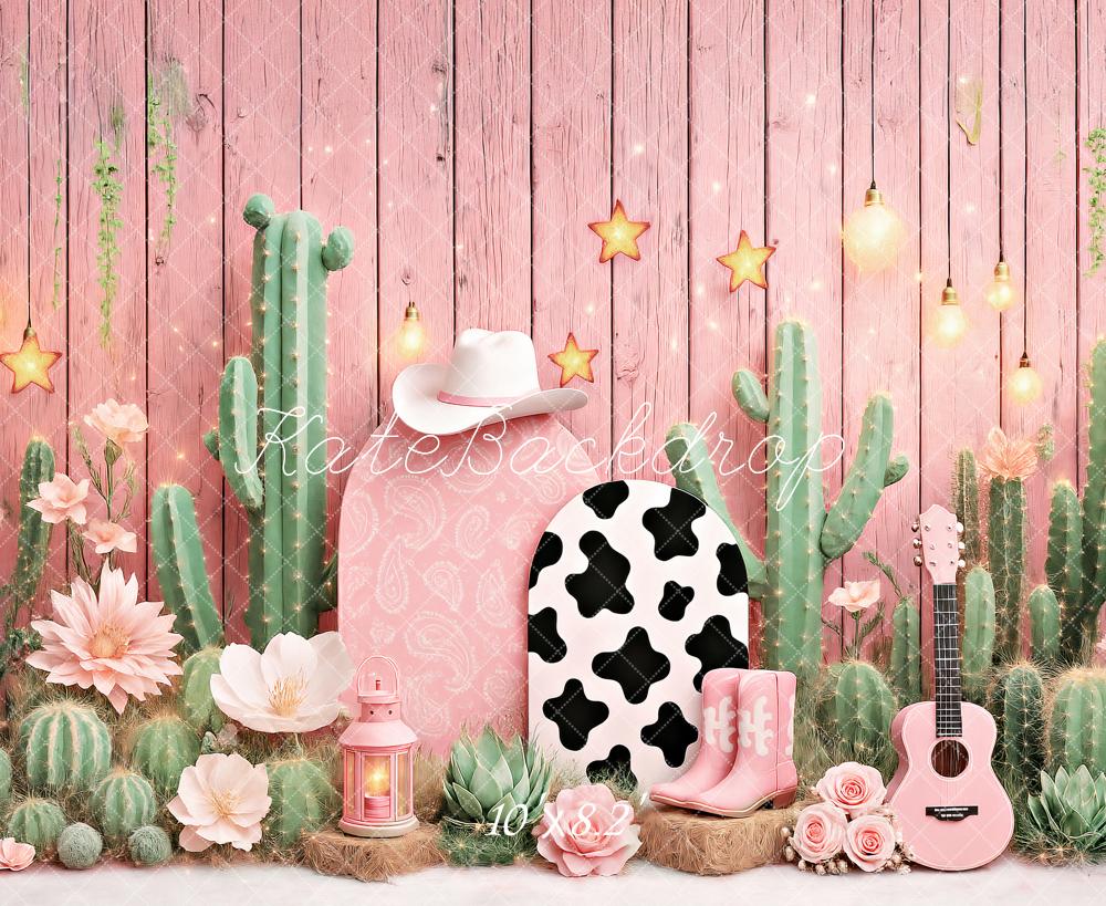 Kate Birthday Western Cowgirl Cactus Pink Backdrop Designed by Ashley Paul - Image 8