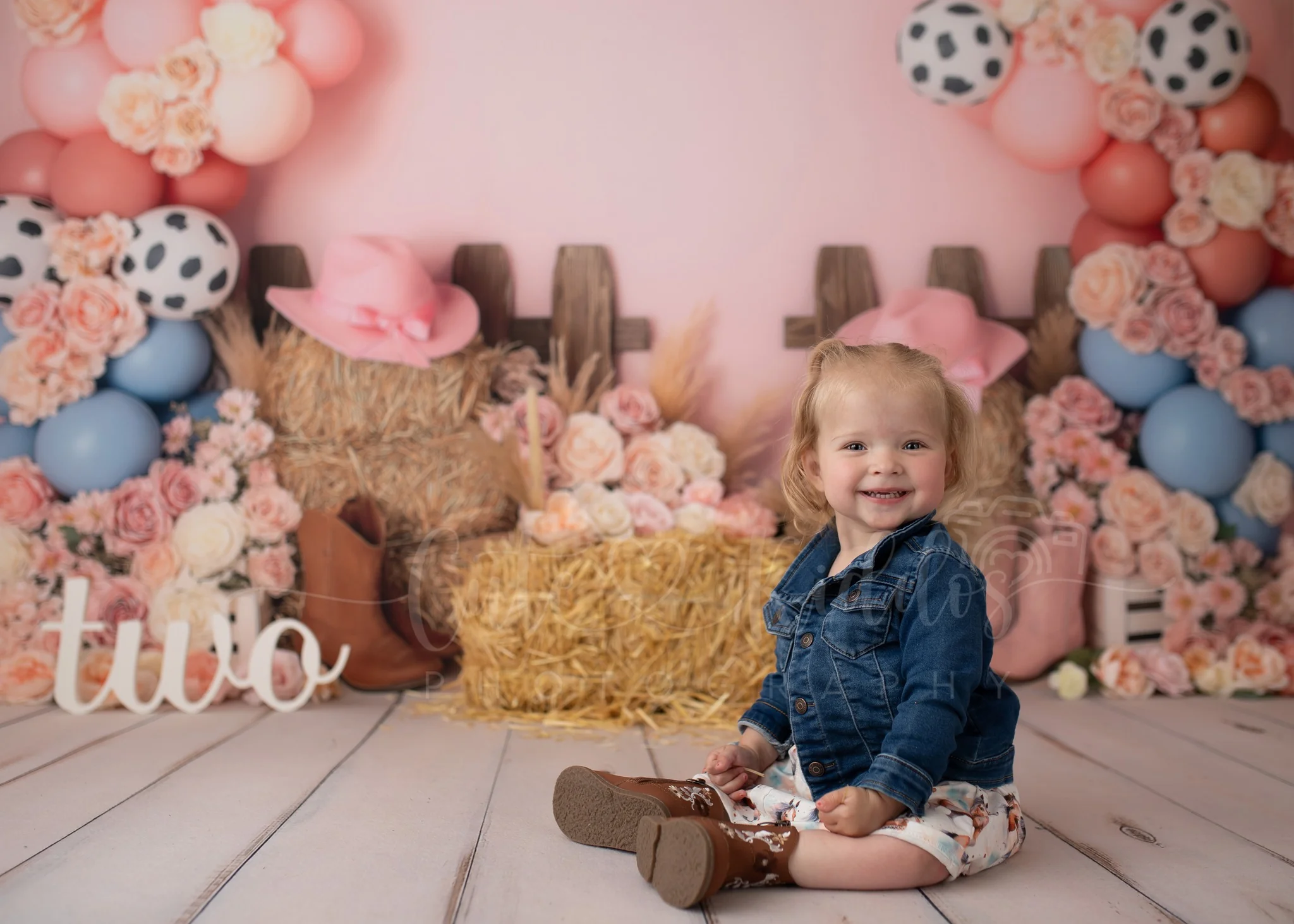 Kate Birthday Western Cowgirl Pink Backdrop Designed by Patty Robert - Image 3