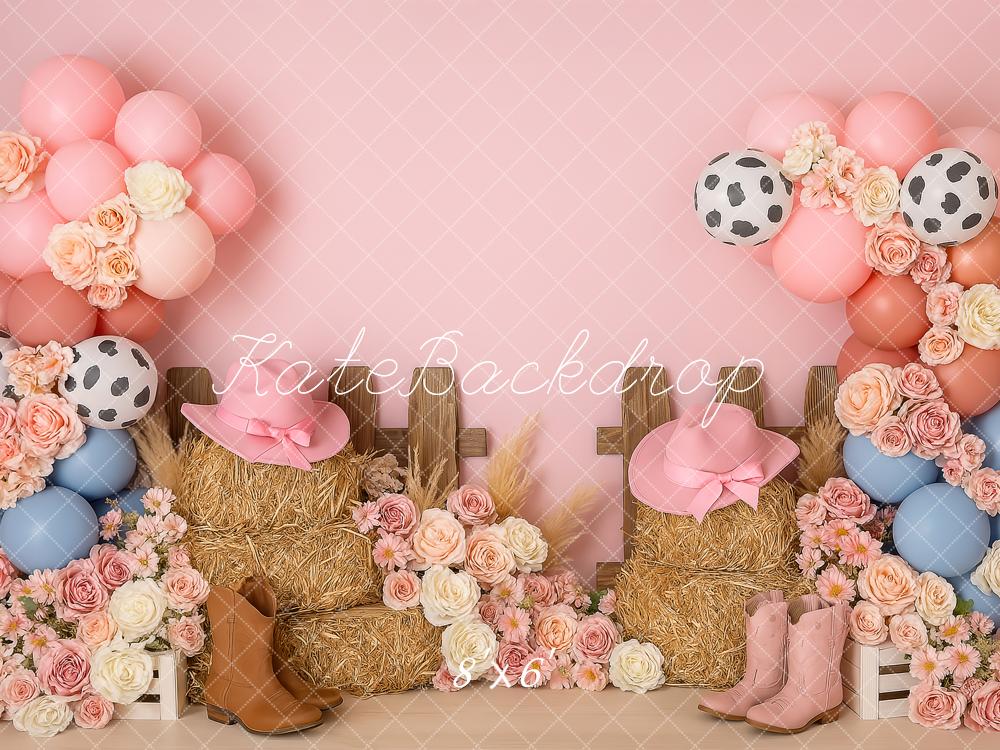 Kate Birthday Western Cowgirl Pink Backdrop Designed by Patty Robert - Image 5