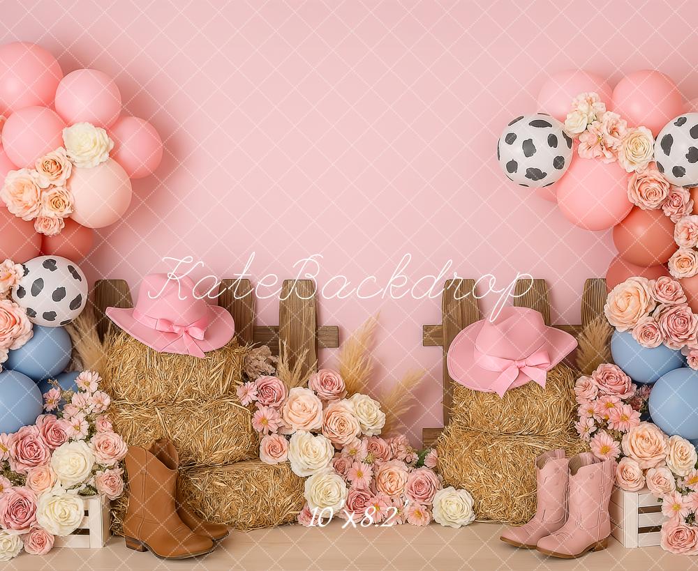 Kate Birthday Western Cowgirl Pink Backdrop Designed by Patty Robert - Image 7