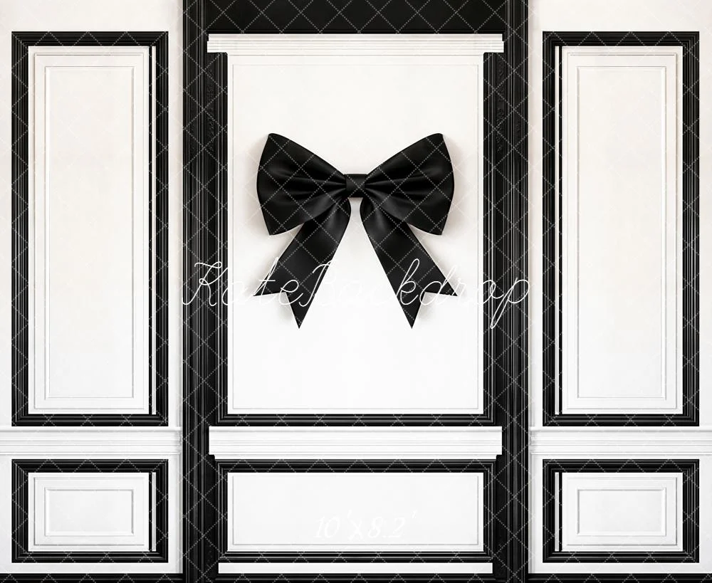 Kate Black Bow Panelled Wall Fleece Backdrop Designed by Emetselch - Image 3