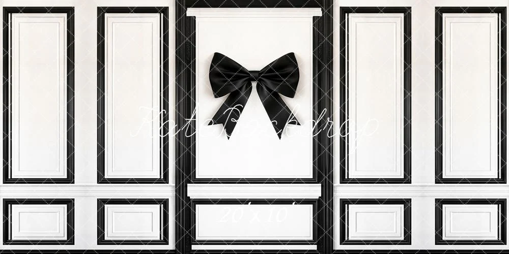 Kate Black Bow White Panel Wall Backdrop Designed by Emetselch - Image 5