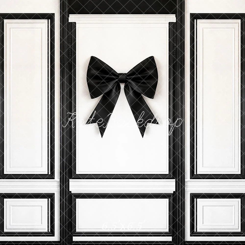 Kate Black Bow White Panel Wall Backdrop Designed by Emetselch - Image 7