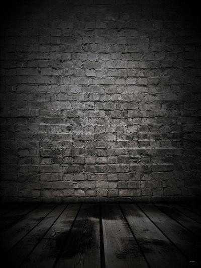 Kate Black Brick Wall With Floor Backdrops For Photography - Image 2