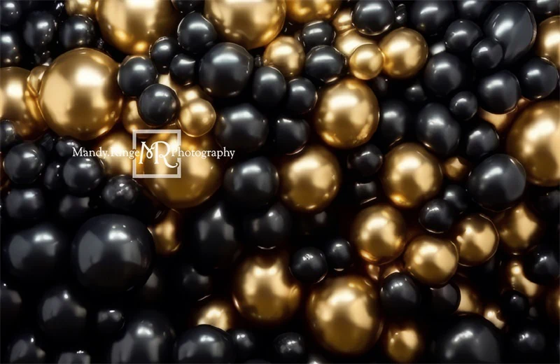 Kate Black Gold Balloon Party Backdrop Designed by Mandy Ringe Photography - Image 2
