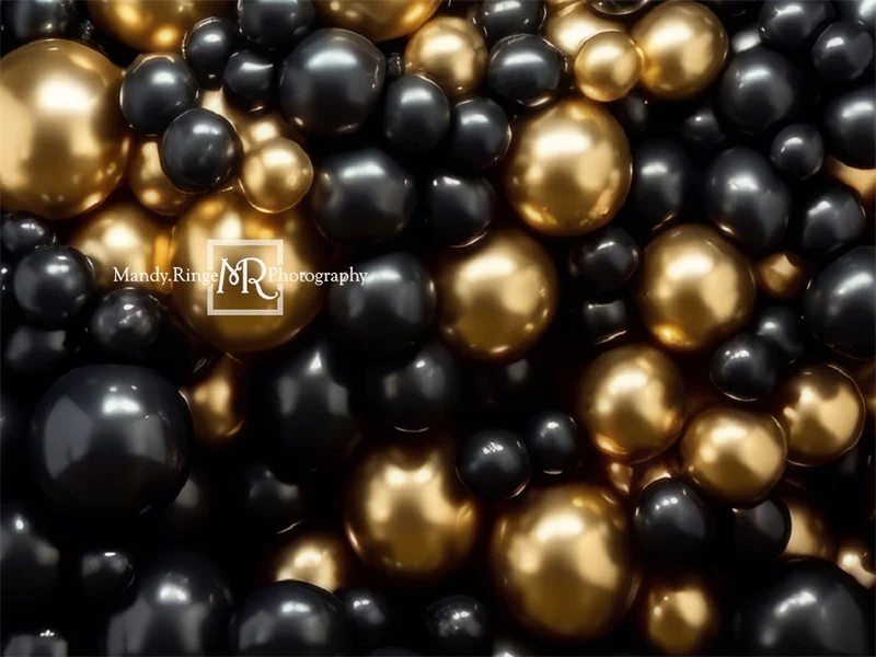 Kate Black Gold Balloon Party Backdrop Designed by Mandy Ringe Photography - Image 4