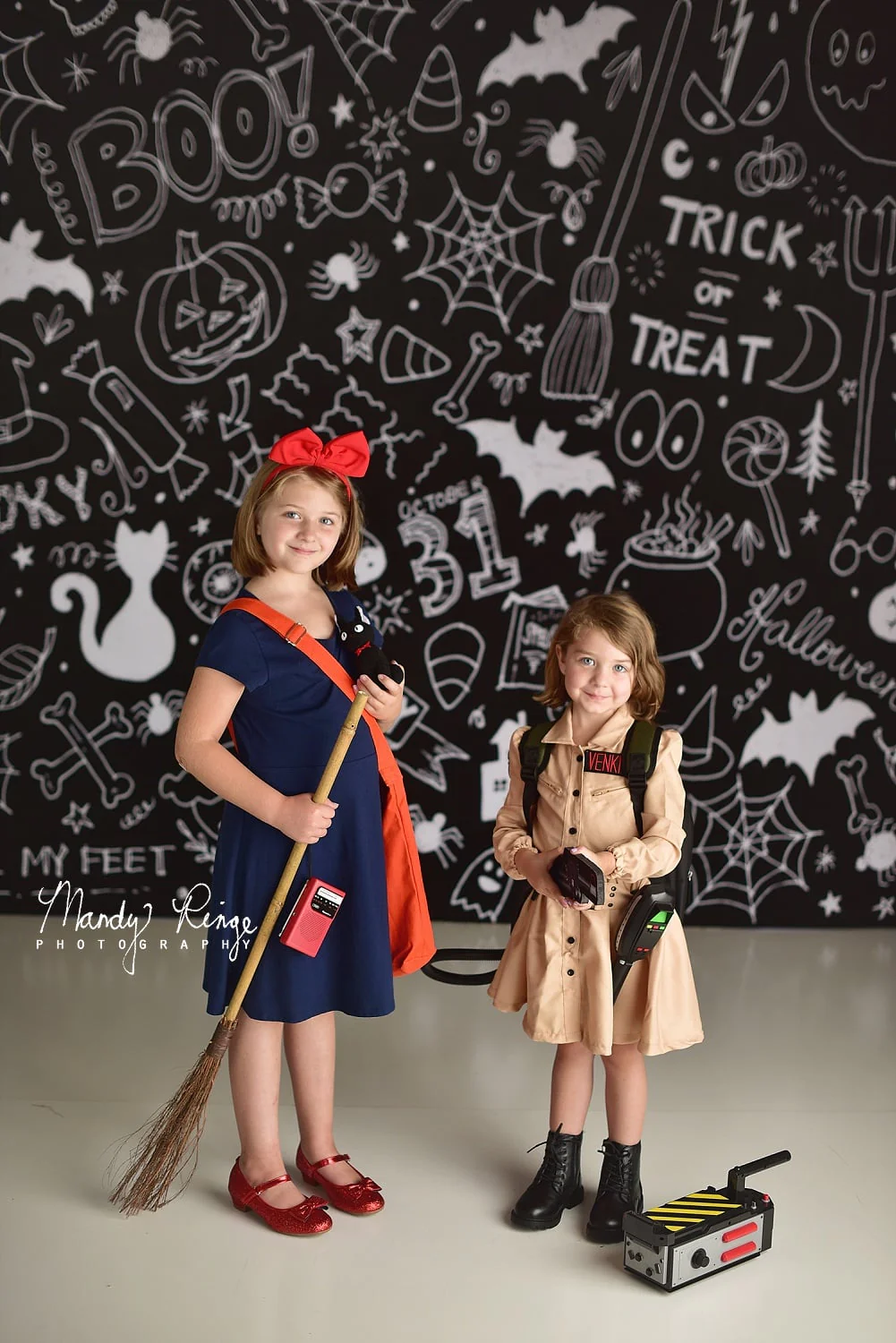 Kate Black Halloween Doodles Backdrop for Photography Designed By Mandy Ringe Photography - Image 3