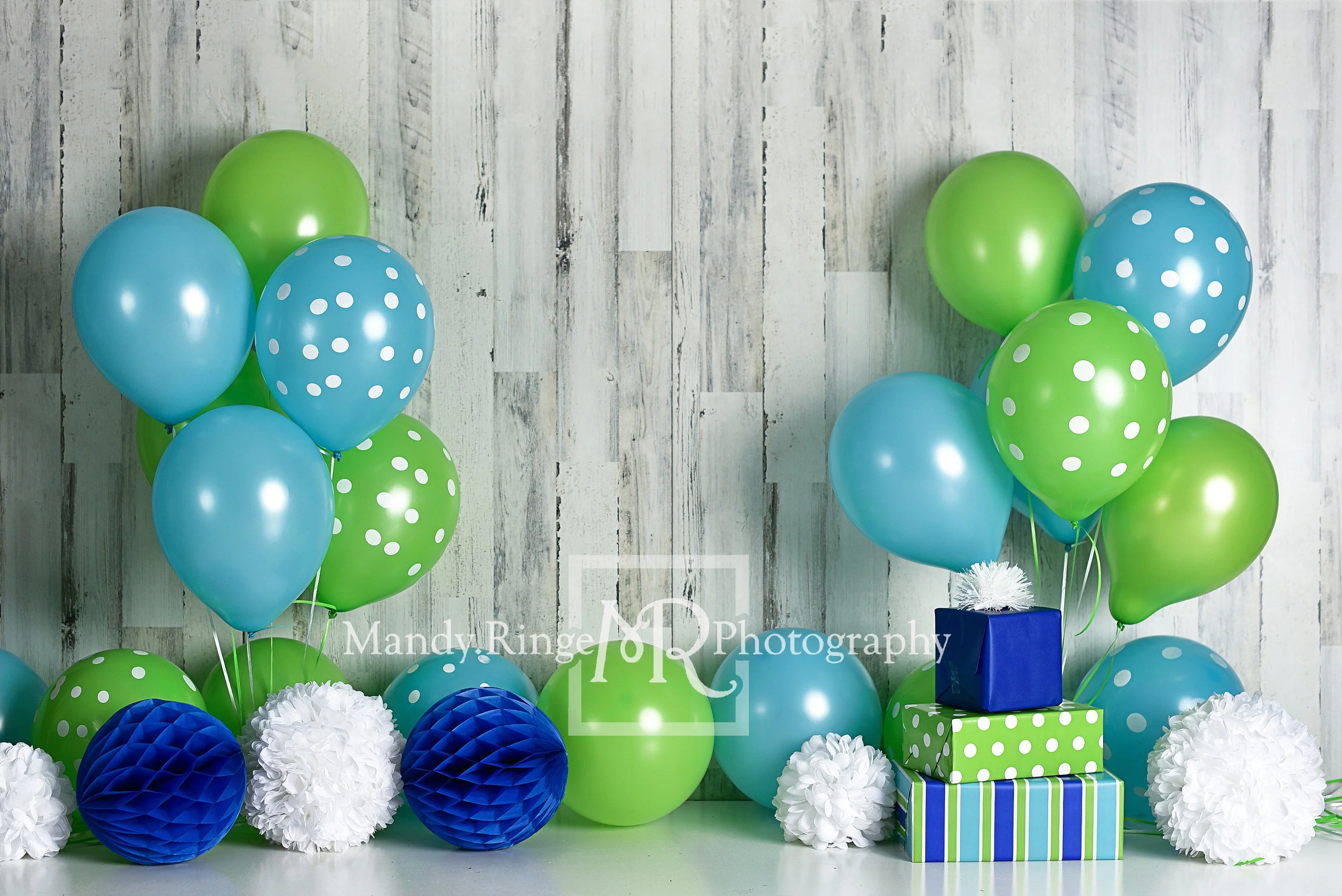 Kate Blue and Lime Green Birthday Children Backdrop Designed by Mandy Ringe Photography - Image 2