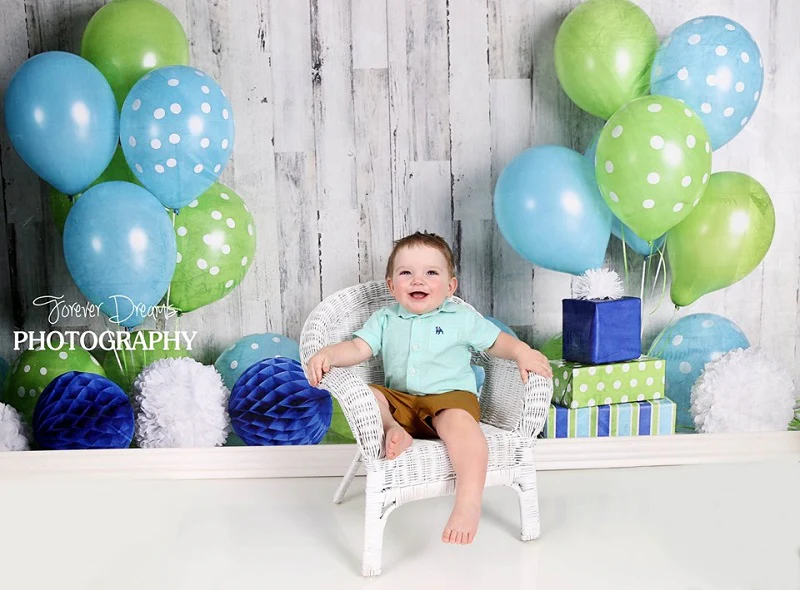 Kate Blue and Lime Green Birthday Children Backdrop Designed by Mandy Ringe Photography - Image 4
