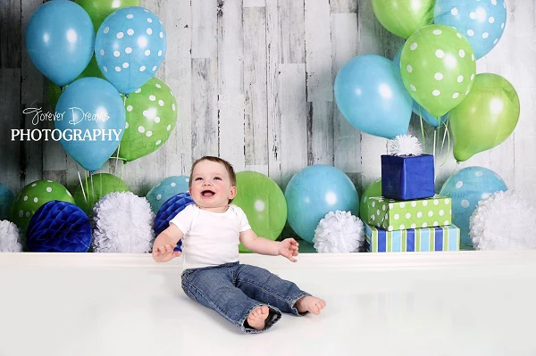 Kate Blue and Lime Green Birthday Children Backdrop Designed by Mandy Ringe Photography - Image 5
