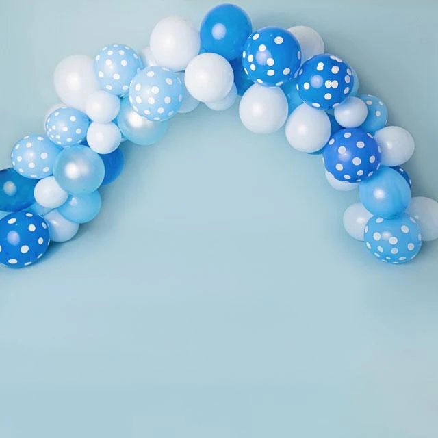 Kate Blue and White Balloons Birthday Children Backdrop Designed by Kerry Anderson - Image 2