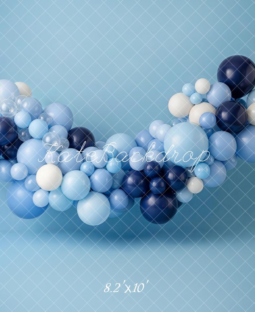 Kate Blue Balloon Arch Fleece Backdrop Designed by Emetselch - Image 3