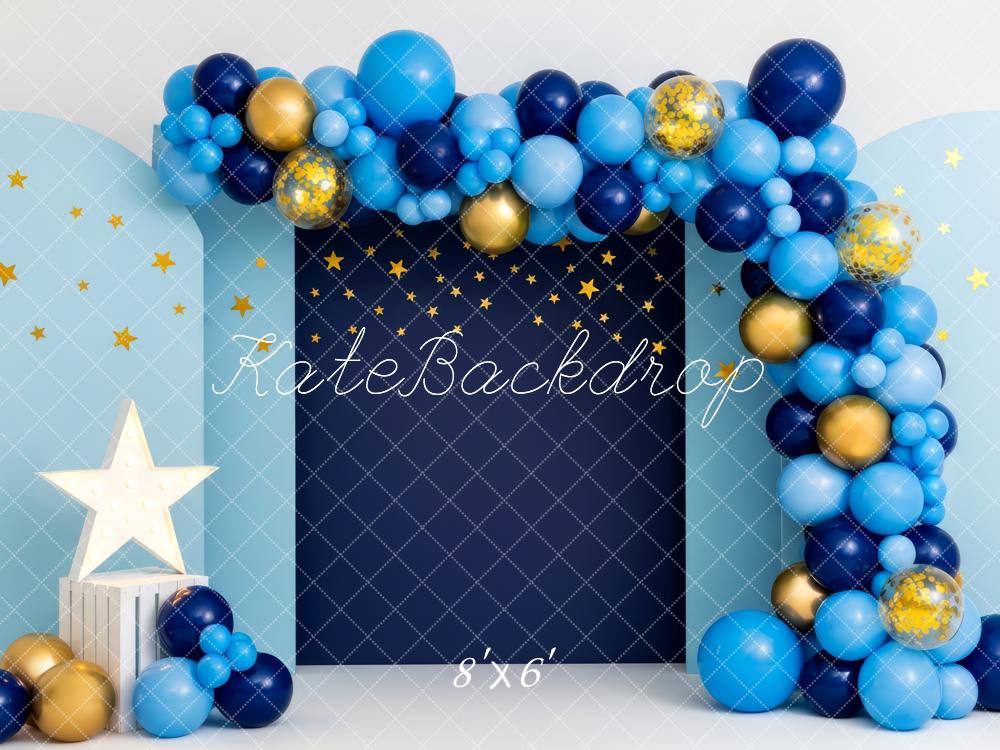 Kate Blue Balloon Arch Star Decor Backdrop Designed by Patty Robert - Image 3