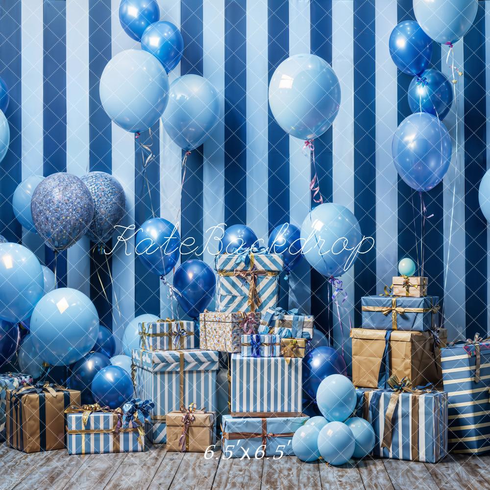 Kate Blue Balloon Gifts Cake Smash Backdrop Designed by Emetselch - Image 2