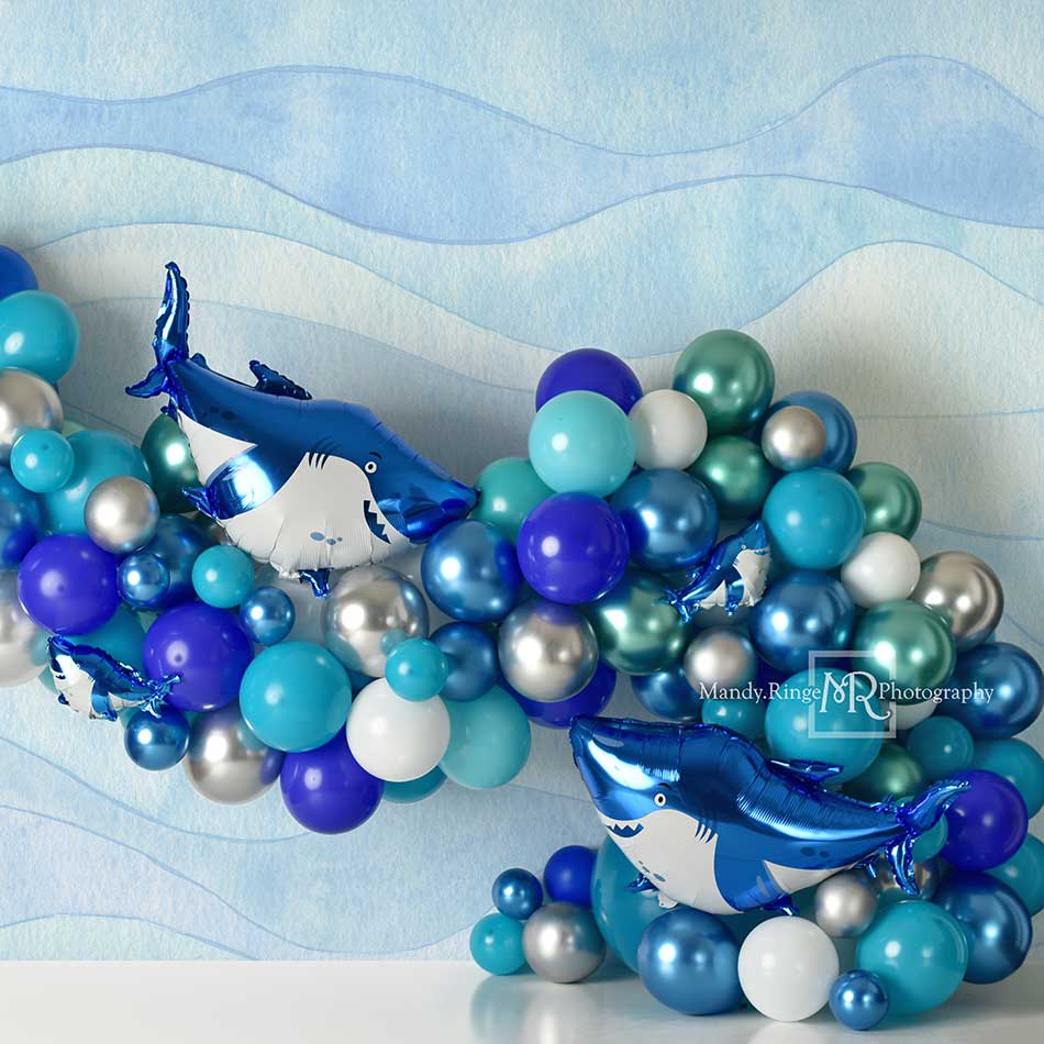 Kate Blue Balloon Shark Backdrop Designed by Mandy Ringe Photography - Image 2