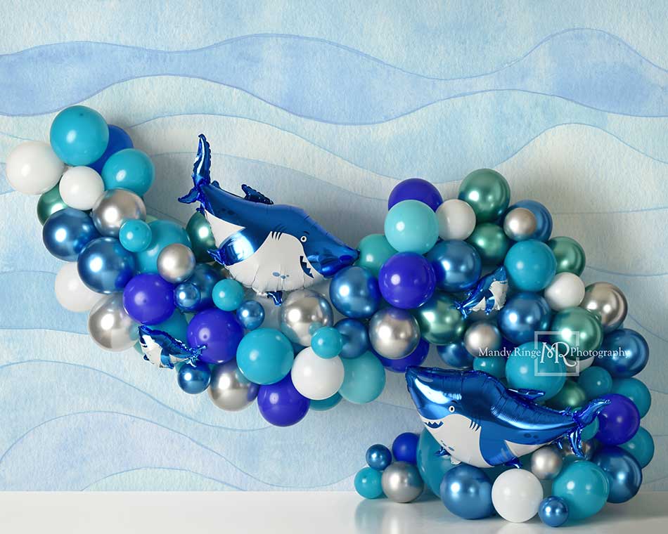 Kate Blue Balloon Shark Backdrop Designed by Mandy Ringe Photography - Image 3