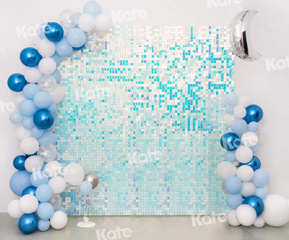Kate Blue Balloons Shiny Party Backdrop Designed by Emetselch - Image 3