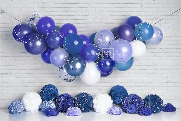 Kate Blue Birthday Balloon Garland Backdrop Designed by Mandy Ringe Photography - Image 2