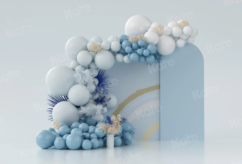Kate Blue Boho Balloons Backdrop Designed by Uta Mueller Photography - Image 2