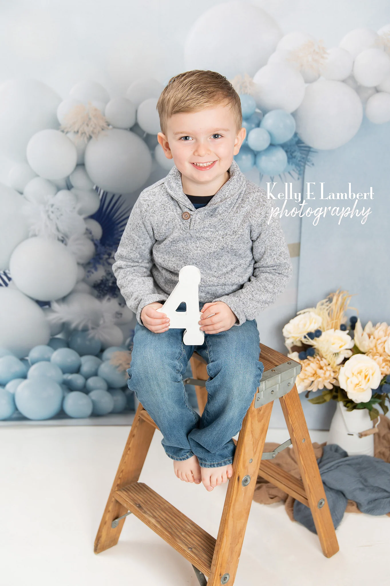Kate Blue Boho Balloons Backdrop Designed by Uta Mueller Photography - Image 5