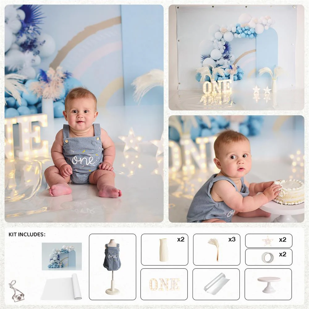 Kate Blue Boho Cake Smash Photo Kit - Image 3