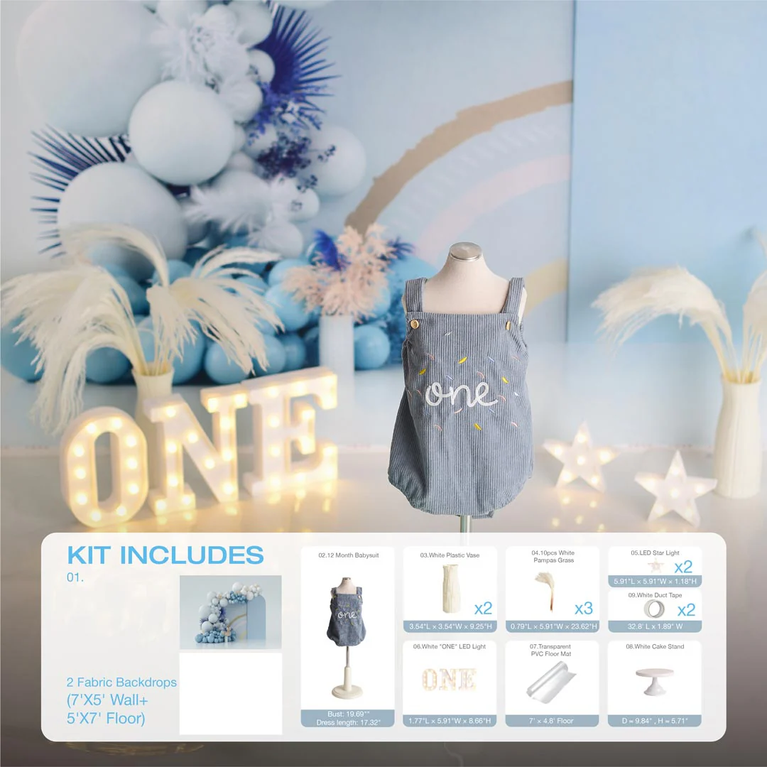 Kate Blue Boho Cake Smash Photo Kit - Image 9