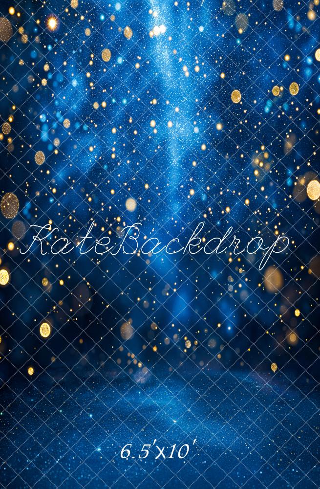 Kate Blue Bokeh Glitter Fleece Backdrop Designed by Emetselch - Image 2