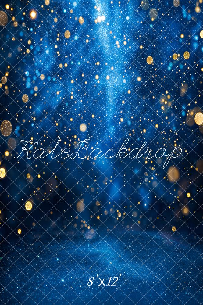 Kate Blue Bokeh Glitter Fleece Backdrop Designed by Emetselch - Image 4
